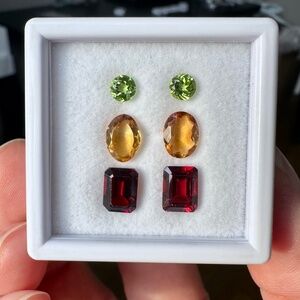 💎 BESPOKE DROPS 7.80ctw Multi-Stone Earrings Layout ✨Garnet Citrine Peridot
